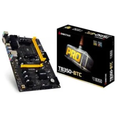 Saindo por R$ 260: Placa Mãe Biostar PRO TB350-BTC, Chipset B350, AMD AM4, ATX, DDR4 | R$260 | Pelando