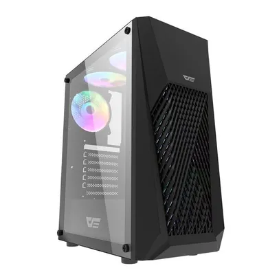 Gabinete Gamer Aigo DarkFlash DK150, Mid-Tower, Lateral de Vidro, Com 3 Fans, Preto, DK150-BK