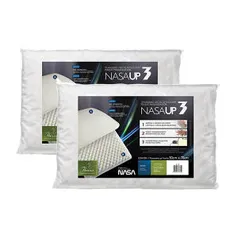 Kit de Travesseiro Nasa Poliuretano 50X70cm Fibrasca Up 3 4612 Branco 2 Peças por R$ 50