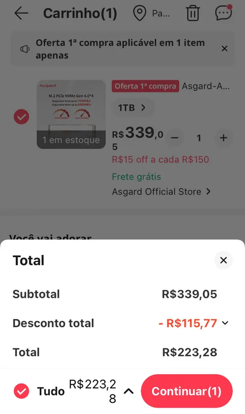 Imagem na descrição da promoção