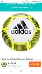 Bola de Futebol Campo Adidas Starlancer VI - Branco e Amarelo | R$40