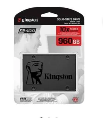 [AME] SSD Kingston A400 960GB - 500mb/s para Leitura e 450mb/s para Gravação - R$598 (ou R$568 com Ame)