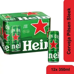 Cerveja Heineken Premium Puro Malte 350ml Sleek caixa 12 unidades