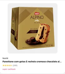 [AME 13,99/ SC 12 ] Panettone com gotas E recheio cremoso chocolate alpino nestlé caixa 450G