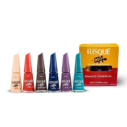 Esmalte Cremoso Coleção 6 cores Risqué + Iza, Sortido