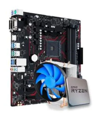 Kit Upgrade Placa Mãe Asus Prime B450M Gaming/BR AMD AM4 + Processador AMD Ryzen 7 2700 3.2GHz + Cooler DeepCool Gammaxx 300
