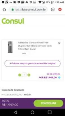 Geladeira Consul Frost Free Duplex 437L CRM55AB - R$1949