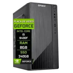 Computador Fácil Intel Core i5 9400f, 8GB DDR4, Geforce Nvidia 1GB, SSD 240GB