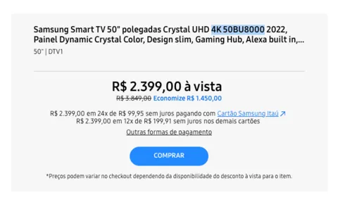 Imagem na descrição da promoção