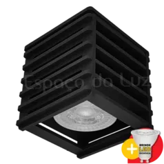 Plafon Spot Led Sobrepor Mini Box Quadrado Dicroica Mdf