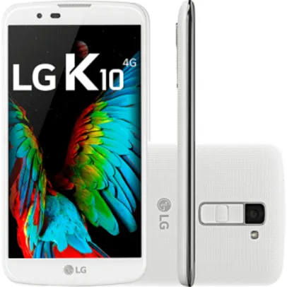 Smartphone LG K10 Dual Chip Android 6.0 Marshmallow Tela 5.3" 16GB 4G Câmera 13MP TV Digital - Branco por R$ 585