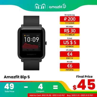 [11.11] Smartwatch Amazfit Bip S