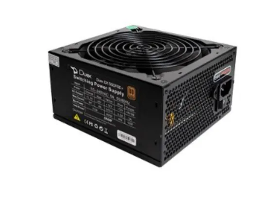 Fonte Duex DX 500FSE+, 500W, 80 Plus Bronze, PFC Ativo, com cabo, Preto - Duex fse +