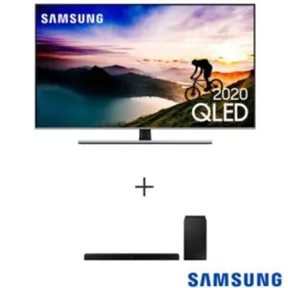 Samsung Smart TV QLED 4K Q70T 55" + Soundbar Samsung com 2.1 Canais e 320W - R$4.500
