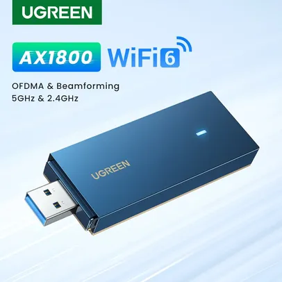 Adaptador Wifi Ugreen Dual-band 1300mbps 2.4G e 5GHz USB 3.0 WPS