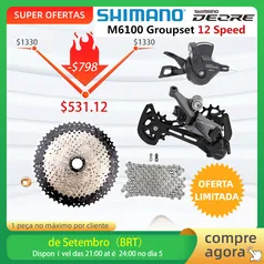 [A partir das 21h] Shimano deore m6100 1x12 Speed derailleur Groupset