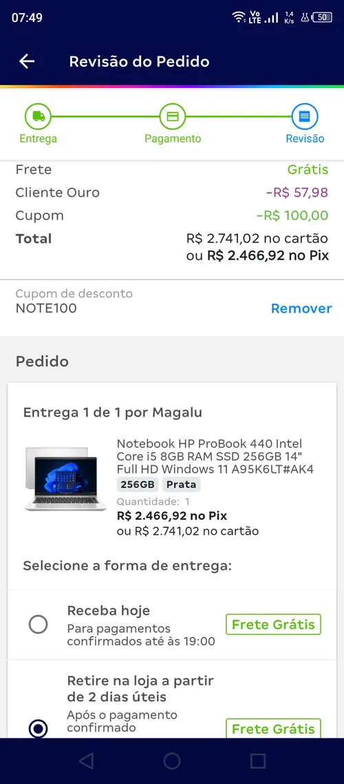 Imagem na descrição da promoção