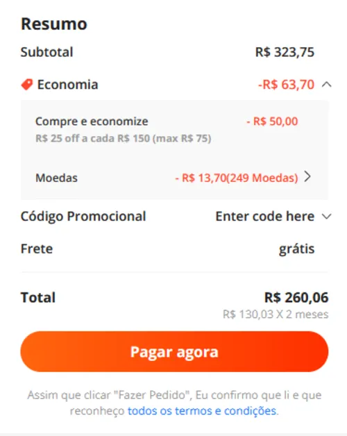 Imagem na descrição da promoção