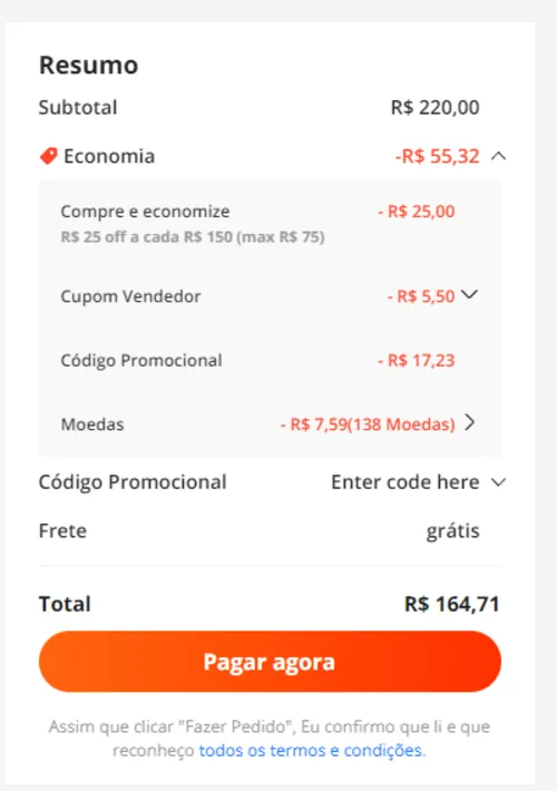 Imagem na descrição da promoção