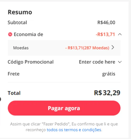 Imagem na descrição da promoção