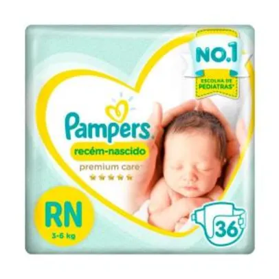 Fralda Pampers Premium Care RN - 36 Unidades - R$21