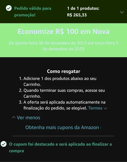 Imagem na descrição da promoção