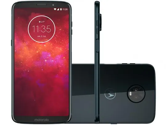 [APP Magazine Luiza] Smartphone Motorola Moto Z3 Play 64GB Índigo - Dual Chip 4G Câm. 12MP e 5MP + Selfie 8MP Tela 6” | R$1.776