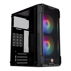 Gabinete Gamer TGT Jester Mid-Tower Lateral de Vidro Com 2 Fans RGB