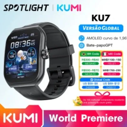 [Taxa Inclusa] SmartWatch KUMI KU7 100+ modos esportivos, IP68