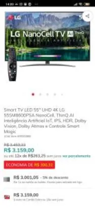 Smart TV LED 55" UHD 4K LG 55SM8600PSA