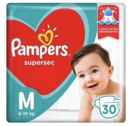 [APP] Fralda Pampers Descartável Supersec M - 30 Unidades R$19