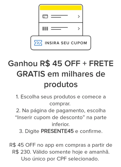 Imagem na descrição da promoção