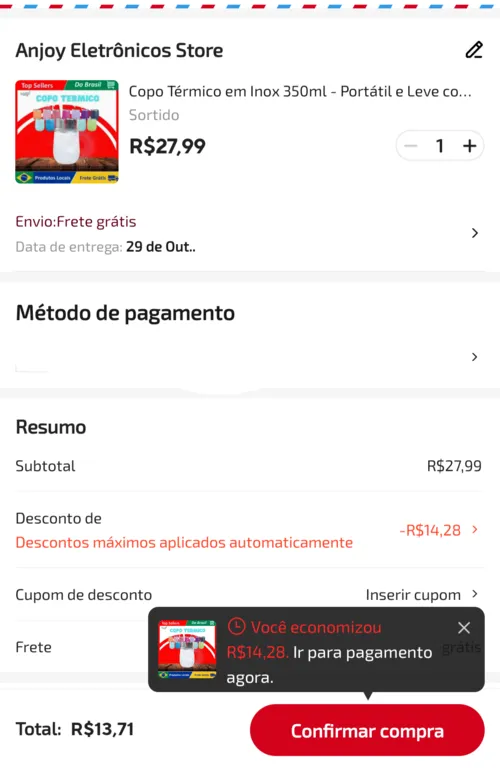 Imagem na descrição da promoção