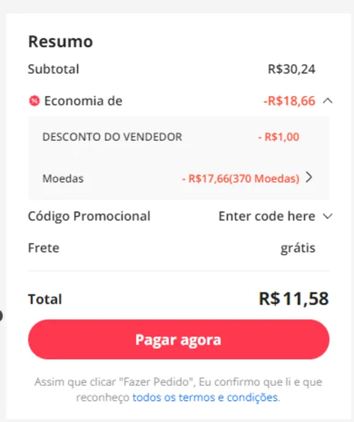 Imagem na descrição da promoção