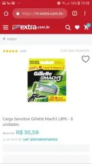 Carga Sensitive Gillette Mach3 L8P6 - 8 unidades - R$37