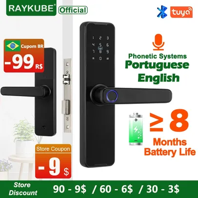 Fechadura Eletrônica Inteligente Raykube k7 Pro+