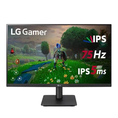 [APP]Monitor Gamer LG 23.8, 75Hz, Full HD, IPS, HDMI, VESA, FreeSync, Sem Bordas, Preto - 24MP400-B