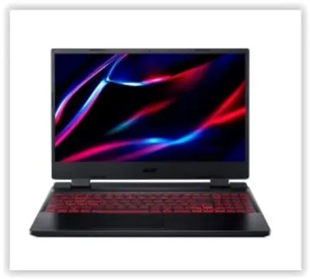 Notebook Gamer Acer Nitro 5 Intel Core i7-12650H, 8GB RAM, GeForce RTX 3050, SSD 512GB, 15,6 Full HD 144Hz, Win 11 Home, Preto - AN515-58-78BZ