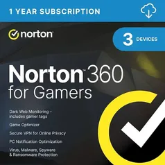 Antivírus Norton 360 For Gamers - 12 meses de Proteção para 3 Dispositivos