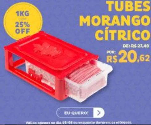 FINI Tubes Morango Azedinho - 1kg por R$20,62