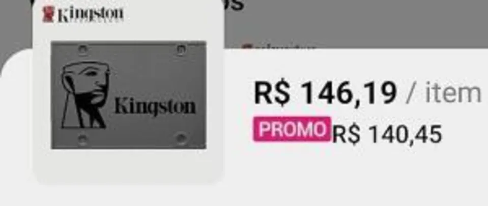 SSD KINGSTON 120GB | R$140