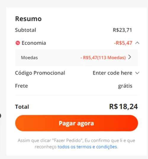 Imagem na descrição da promoção