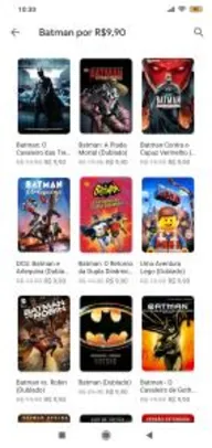 Vários filmes do Batman por R$ 10