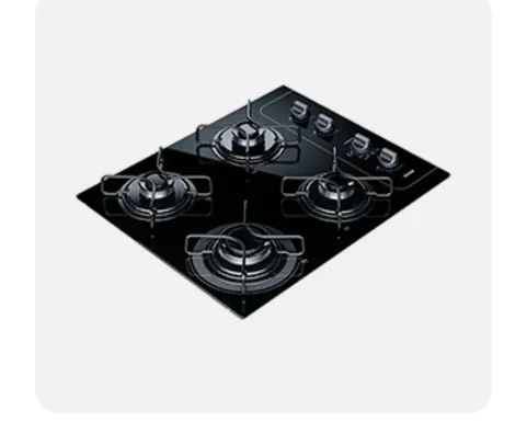 [AME R$308/ SC R$265] Cooktop à Gás Consul 4 Bocas CD060 Acendimento Inteligente Preto