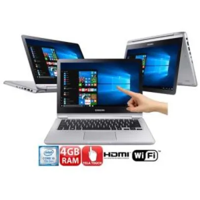 Notebook 2 em 1 Touch Samsung Style NP740U3M-KD2BR - R$2429