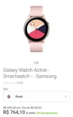 Smartwatch Samsung active - R$764