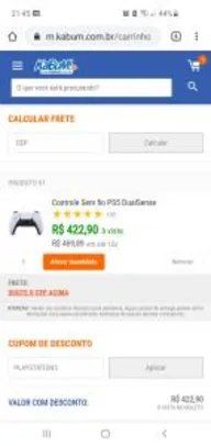 Controle Sem Fio PS5 DualSense | R$423