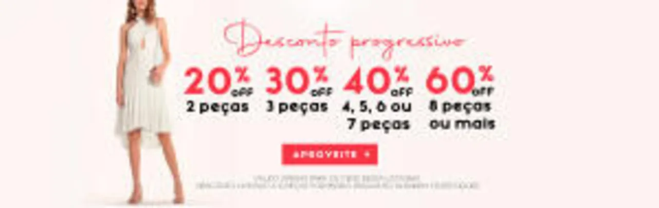 Desconto Progressivo 60% OFF em Lista Selecionada - Outlet Hering