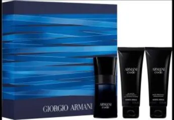 Kit Armani Code Giogio Armani Masculino 50ml + Gel de Banho 75ml + Pós-Barba 75ml - R$243