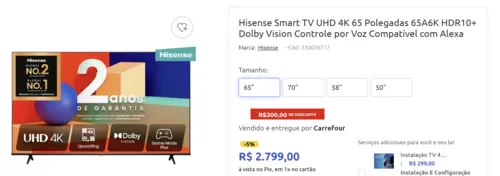 Imagem na descrição da promoção